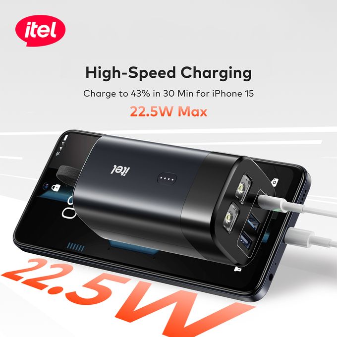 itel PowerEasy1 20000 Built-In-Cable Lightning And TypeC 22.5W A1461