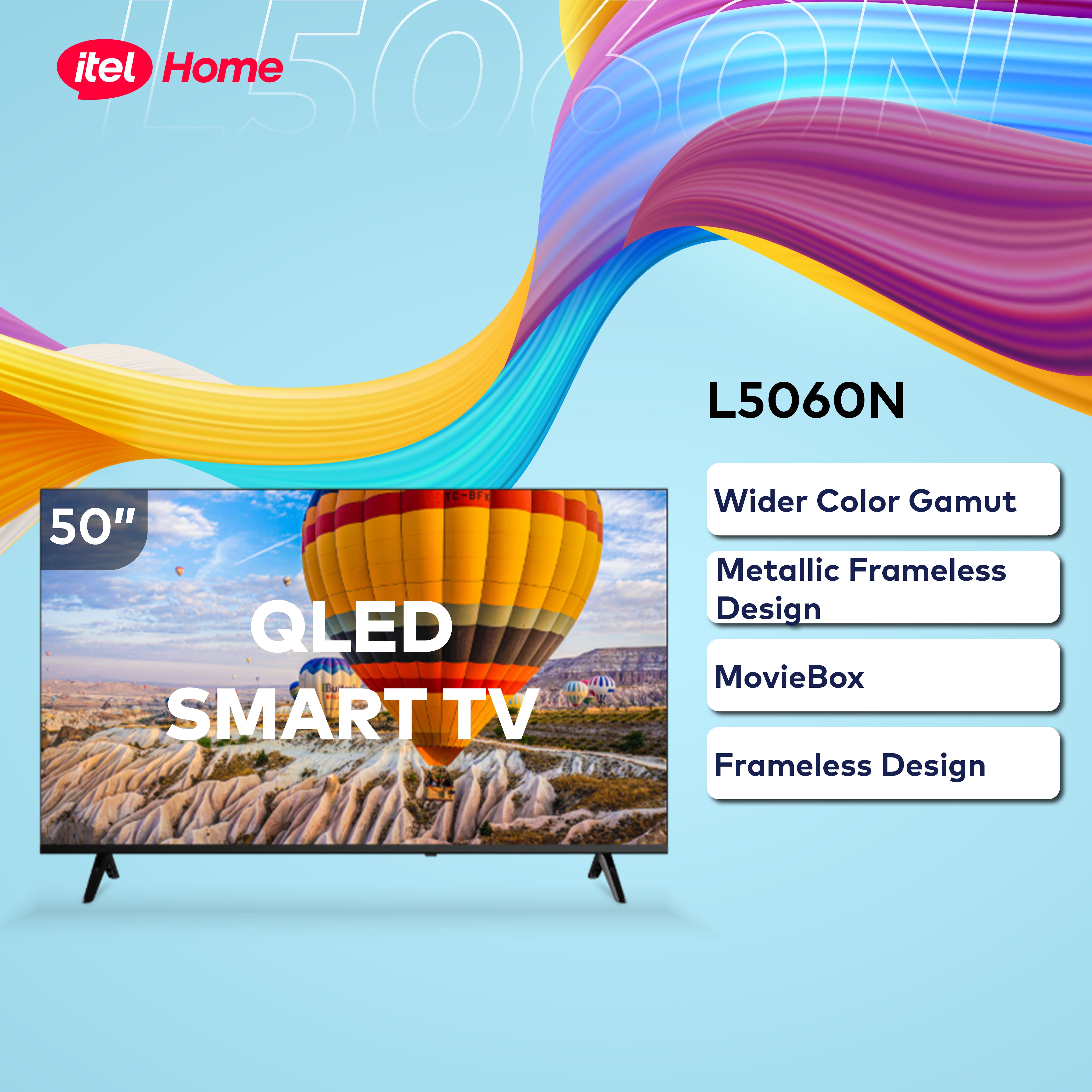 itel 50" QLED 4K Smart TV Pro – Frameless Design
