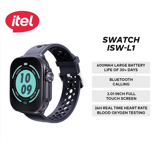 itel 2.01" ISW-L1 Lux HD+ Scratch & Water Proof Smart Watch Double Strap