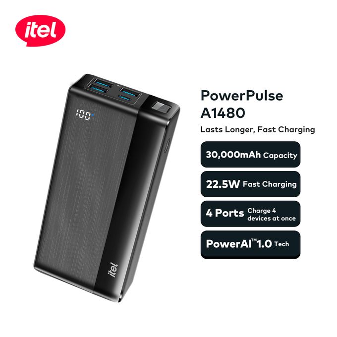 itel PowerPulseⅠ A1480 Power-Bank 30000mAh 22.5W Fast Charging Type-C