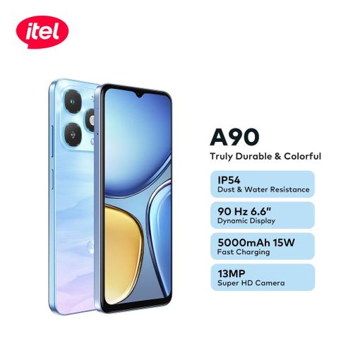 itel A90 6.6" 90hz Dynamic Display 5000mah 15W Fast Charge Android 128+4gb