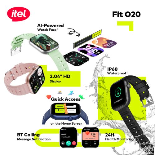 itel SmartWatch Fit 020 2.04" HD Display IP68 AI-Powered New O20