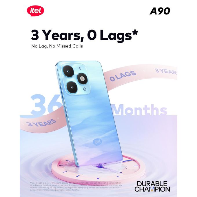 itel A90 6.6" 90hz Dynamic Display 5000mah 15W Fast Charge Android 128+4gb