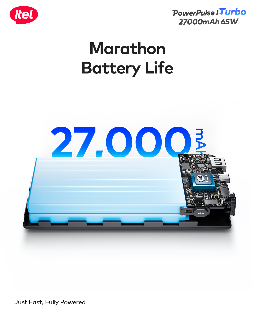 PowerPulse Turbo A1980 Power-Bank 27000mAh 65W Fast Charging Laptop Compatibility