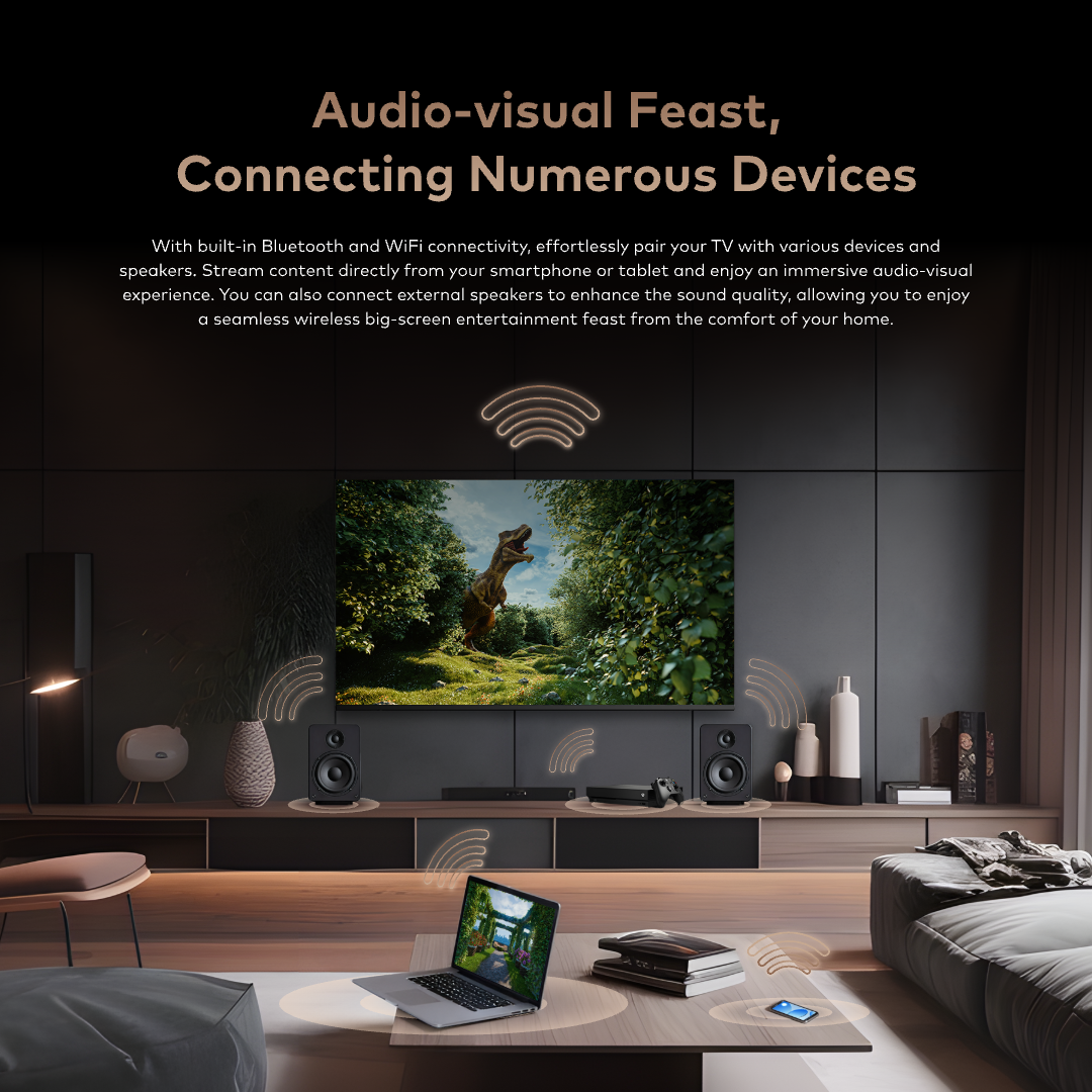 itel 32‘’/43''QLED Android Smart TV grade-A display 20W HIFI Frameless Design Black