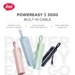 itel PowerEasy1 5000 A1111 Power-Bank 12W Fast Charging Built-in Cable Torch