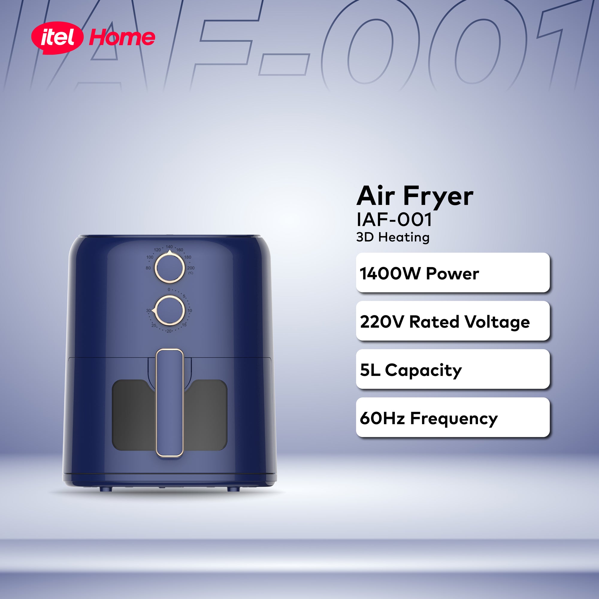 itel 5L Temperature Control Oil-free Air Fryer (IAF-001) Airfryer