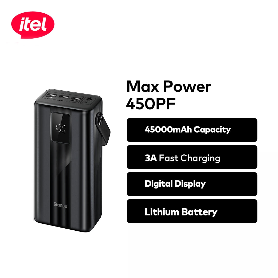 itel 45000mAh Max Power 450PF Fast Charge PowerBank With Lamp