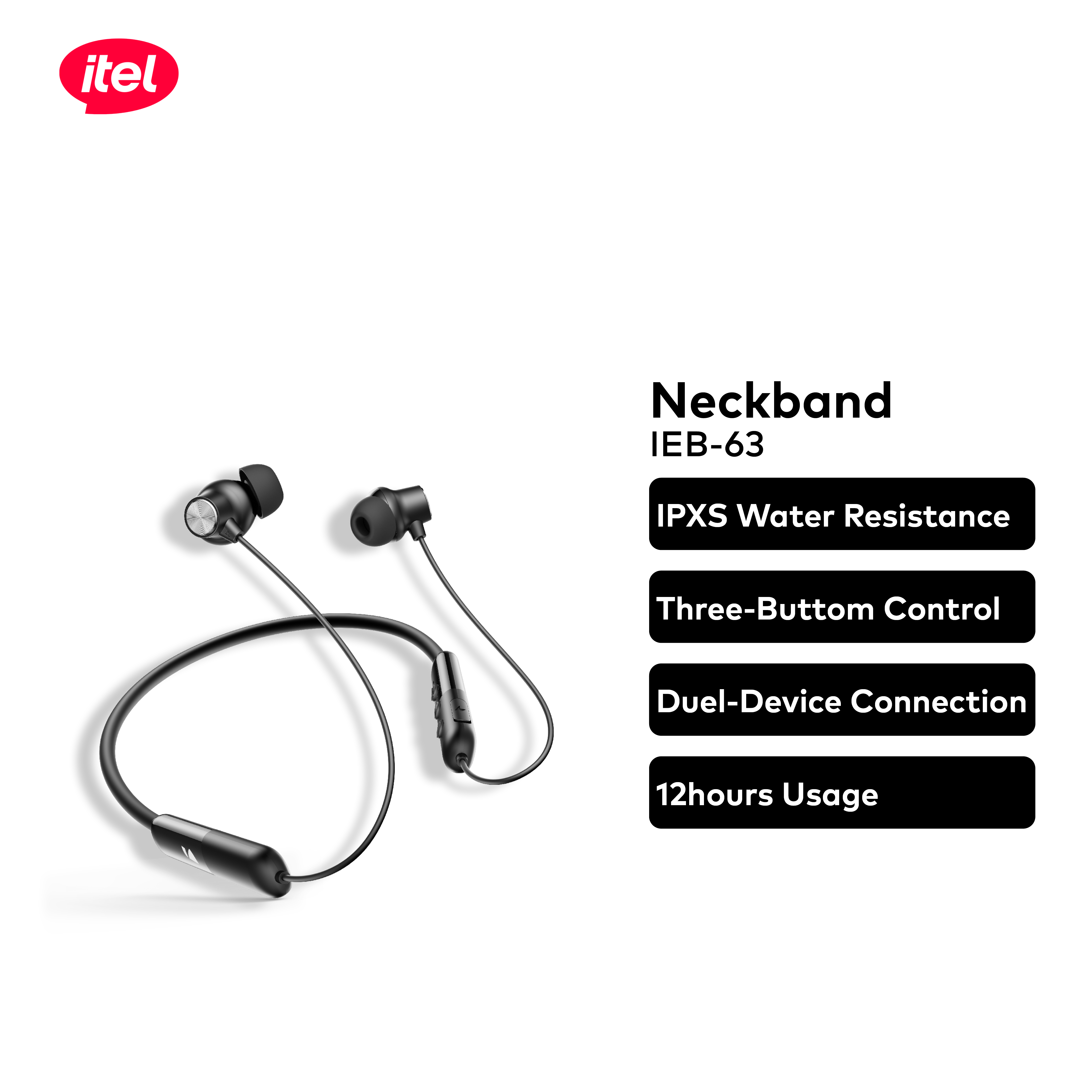 itel N63 Bluetooth Neckband