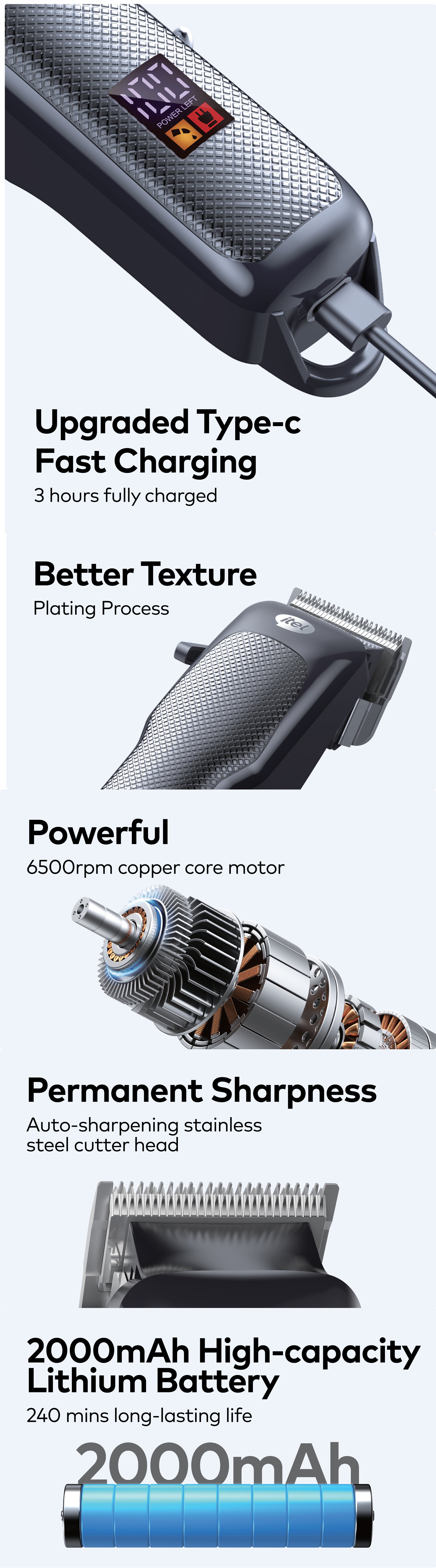 itel IHC-35 Multi-function Cordless Hair Clipper