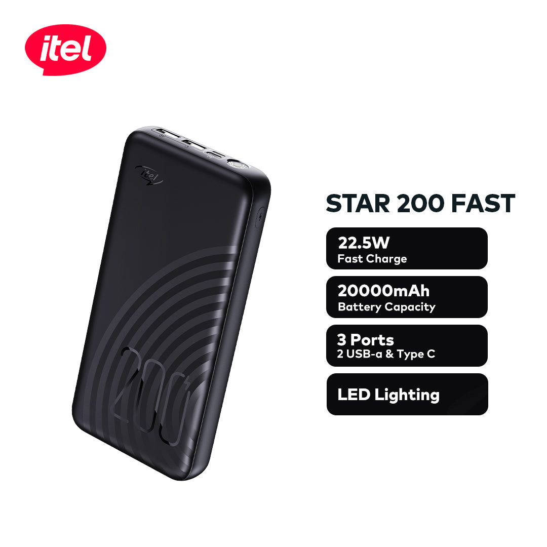 STAR 200 Fast 22.5W Fast Charging Power Bank  20000mAh 3 Ports