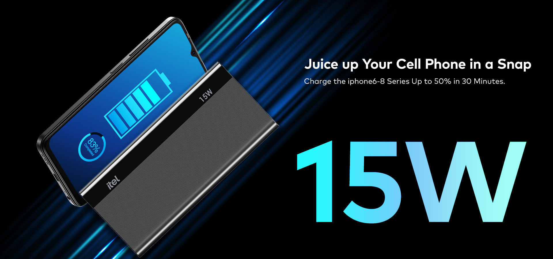 itel 20000mAh T162 15W Type-C Output Fast Charging Power Bank